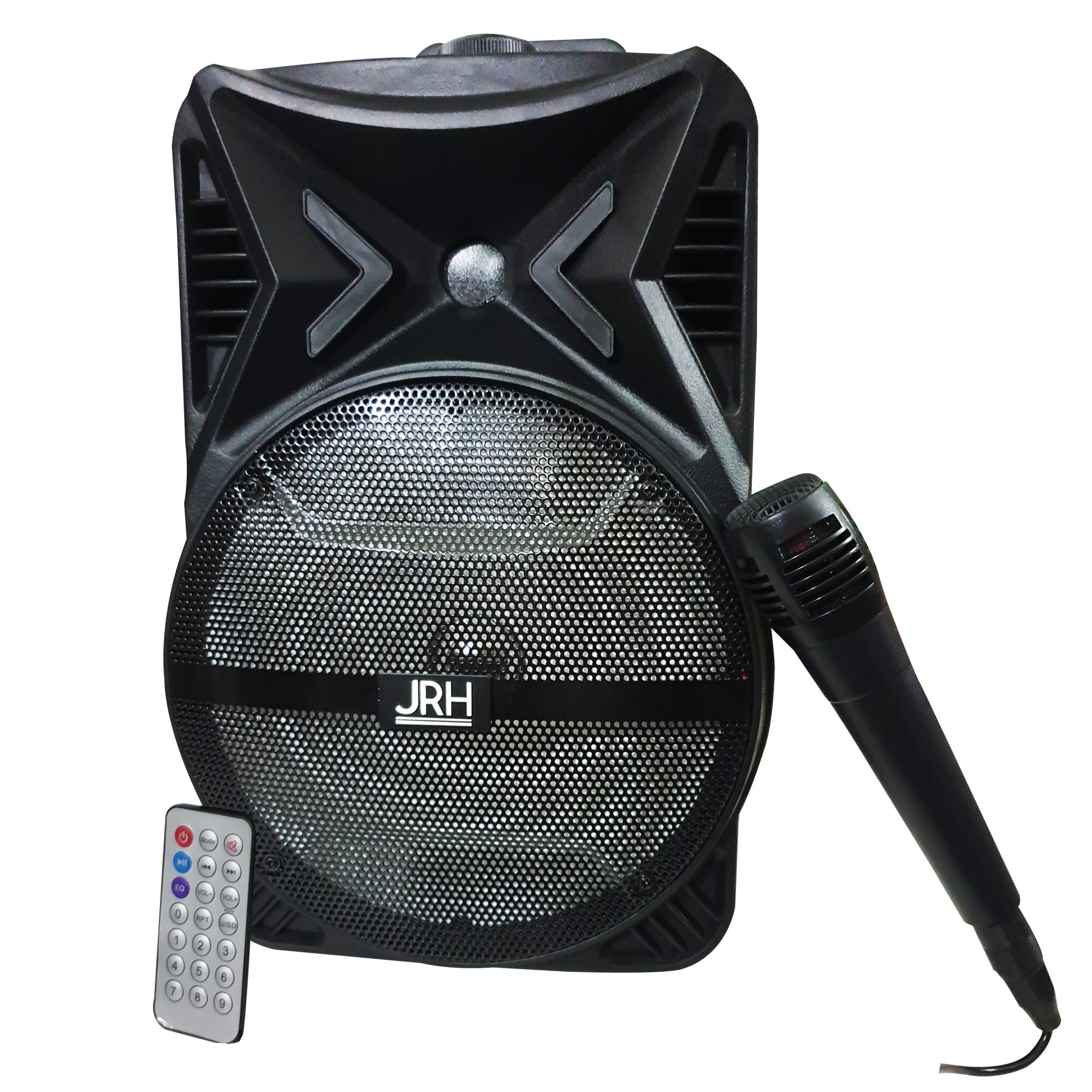 Boxa portabila JRH cu Bluetooth, Radio FM, Cititor USB, AUX-in, Card TF, Microfon cu fir, Telecomanda, Negru